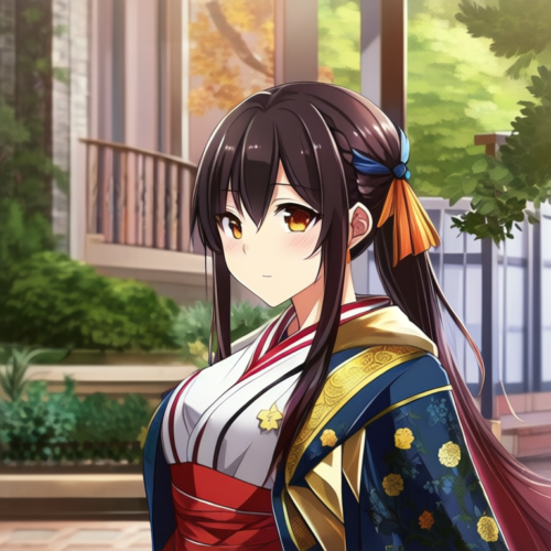 着物の女性のイラスト