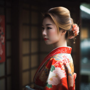 AIが生成した着物の女性