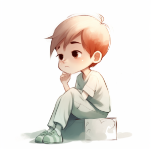 考え込む少年